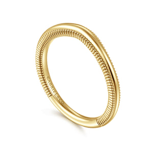 Vintage Inspired Curved 14K Yellow Gold Anniversary Band — Gabriel & Co. AN17163Y4JJJ