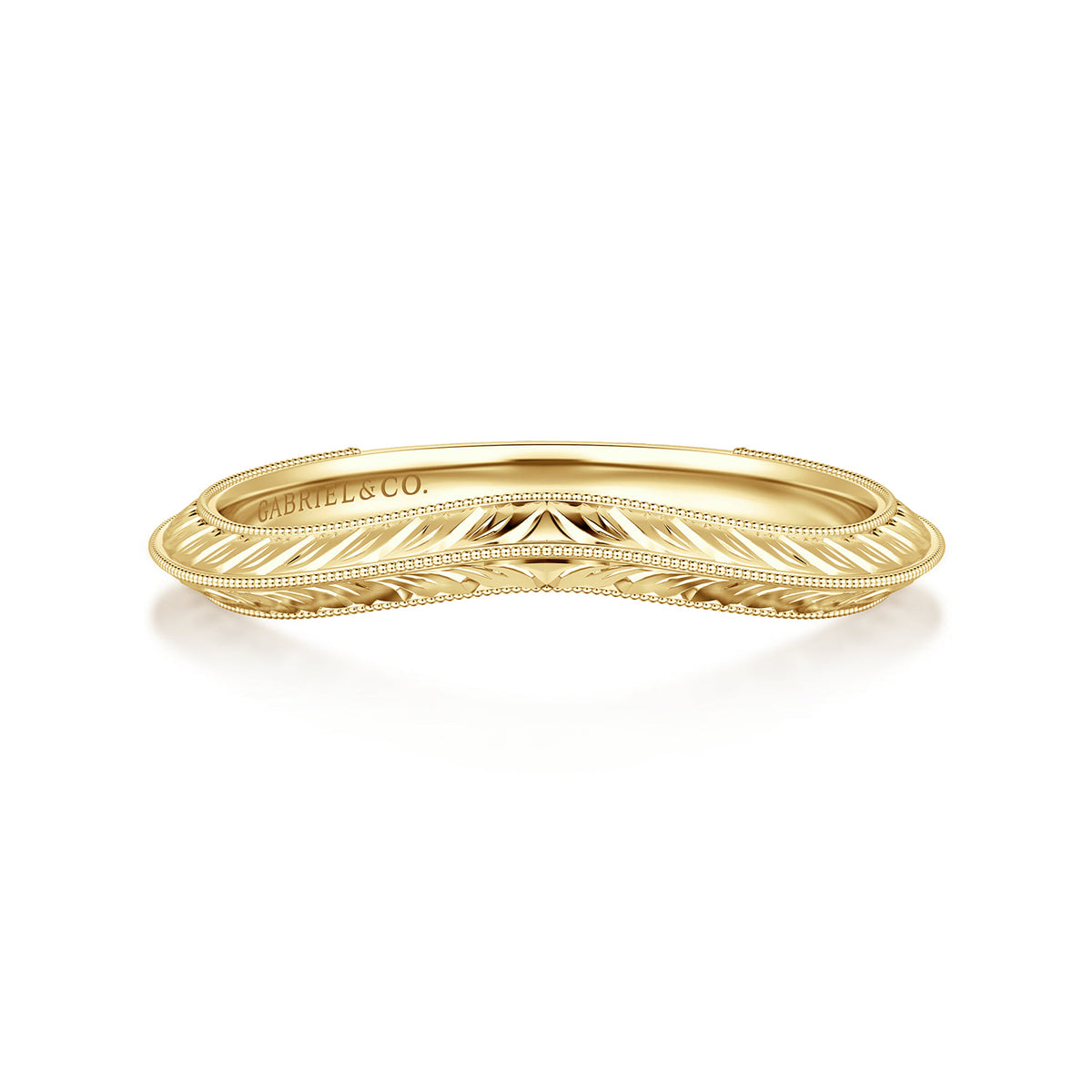 Vintage Inspired Curved 14K Yellow Gold Anniversary Band — Gabriel & Co. AN17164Y4JJJ