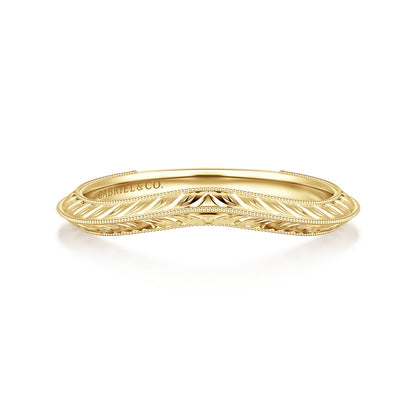 Vintage Inspired Curved 14K Yellow Gold Anniversary Band — Gabriel & Co. AN17164Y4JJJ