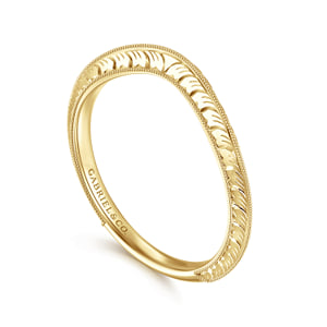 Vintage Inspired Curved 14K Yellow Gold Anniversary Band — Gabriel & Co. AN17164Y4JJJ