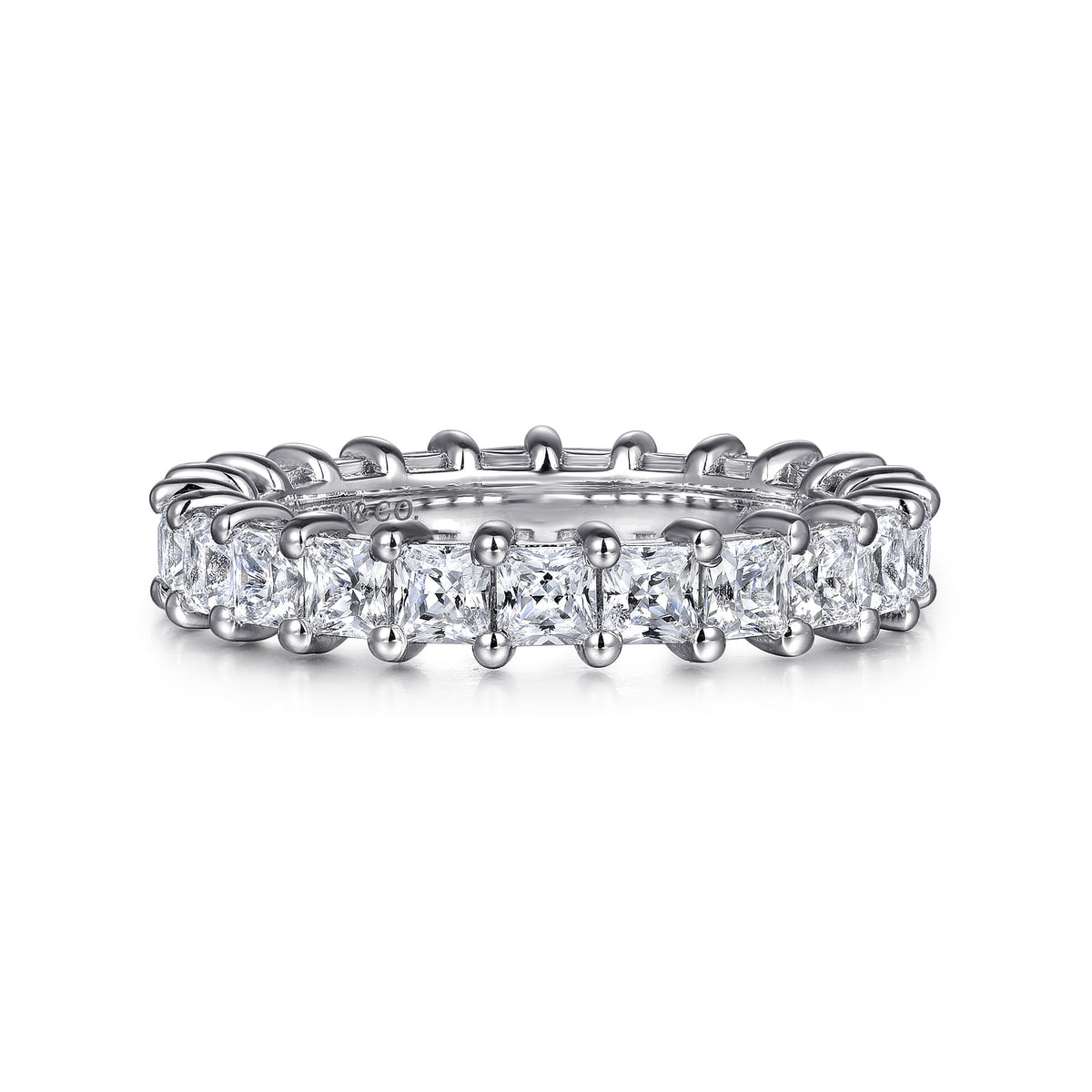 14K White Gold Princess Cut Shared Prong Diamond Eternity Band — Gabriel & Co. AN4539-6VW44JJ