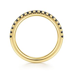 14K Yellow Gold French Pave Black Diamond Anniversary Band - 0.30 ct — Gabriel & Co. AN6001Y4JBD
