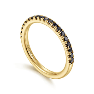 14K Yellow Gold French Pave Black Diamond Anniversary Band - 0.30 ct — Gabriel & Co. AN6001Y4JBD