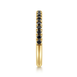 14K Yellow Gold French Pave Black Diamond Anniversary Band - 0.30 ct — Gabriel & Co. AN6001Y4JBD