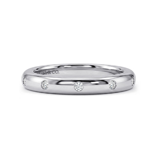14K White Gold Flush Set 5 Stone Diamond Anniversary Band — Gabriel & Co. AN6006W44JJ
