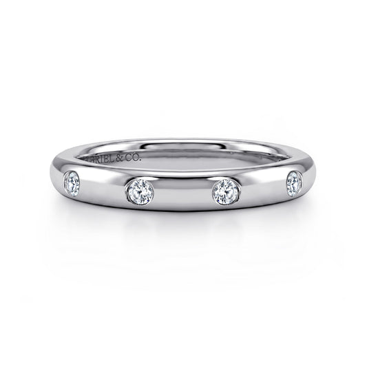 14K White Gold Flush Set Diamond Eternity Band — Gabriel & Co. AN6030-6W44JJ