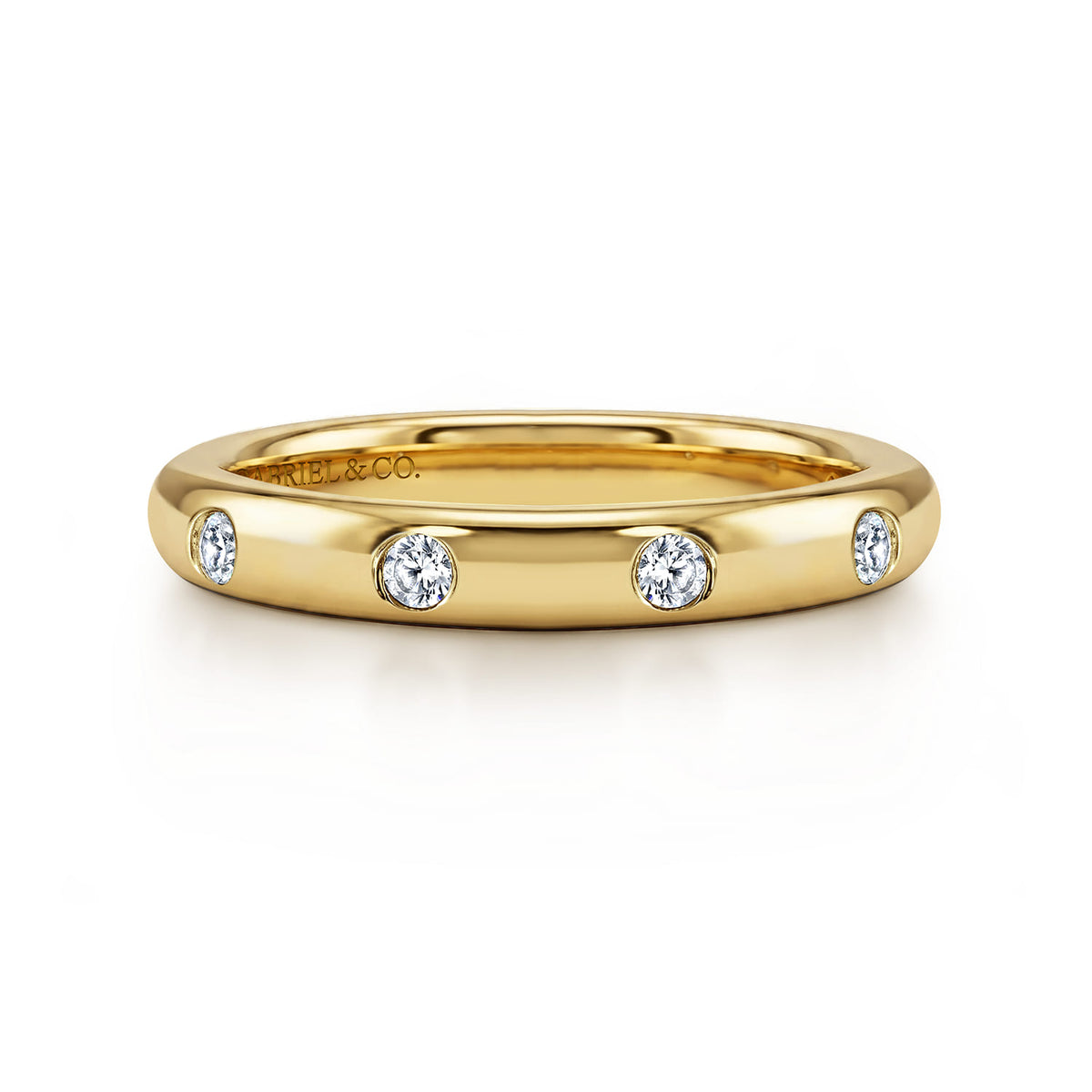 14K Yellow Gold Flush Set Diamond Eternity Band — Gabriel & Co. AN6030-6Y44JJ