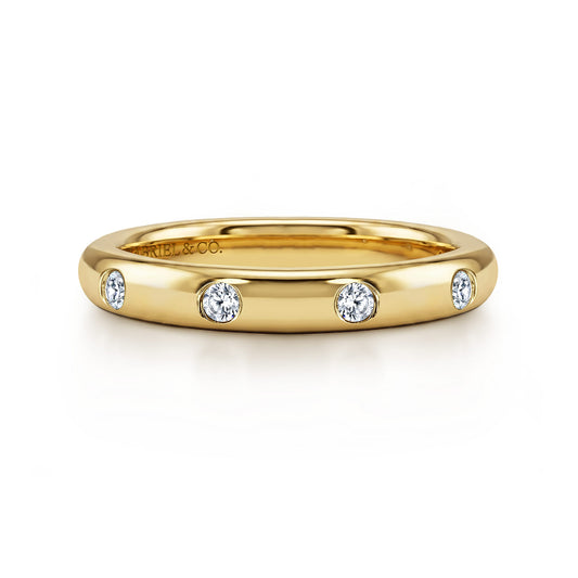 14K Yellow Gold Flush Set Diamond Eternity Band — Gabriel & Co. AN6030-6Y44JJ