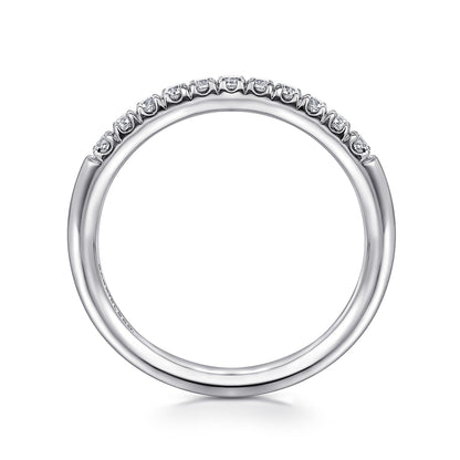 Platinum 11 Stone French Pave Diamond Wedding Band — Gabriel & Co. AN6071PT4JJ