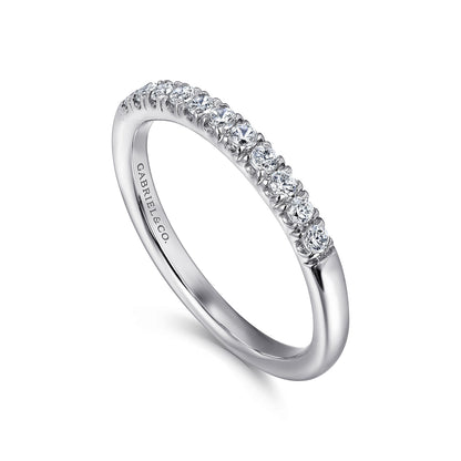 Platinum 11 Stone French Pave Diamond Wedding Band — Gabriel & Co. AN6071PT4JJ