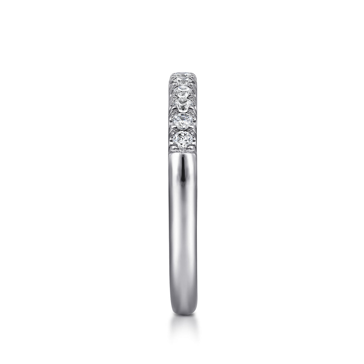 Platinum 11 Stone French Pave Diamond Wedding Band — Gabriel & Co. AN6071PT4JJ
