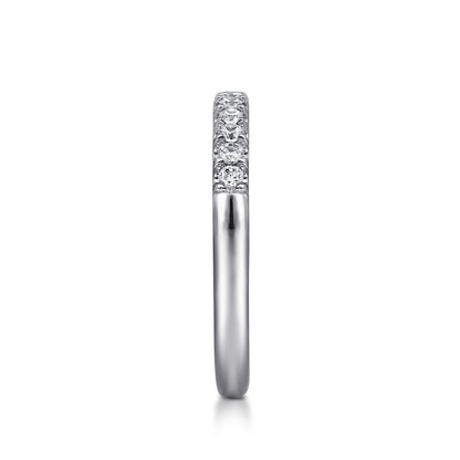 Platinum 11 Stone French Pave Diamond Wedding Band — Gabriel & Co. AN6071PT4JJ