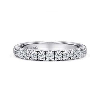 Platinum 11 Stone French Pave Diamond Wedding Band — Gabriel & Co. AN6072PT4JJ