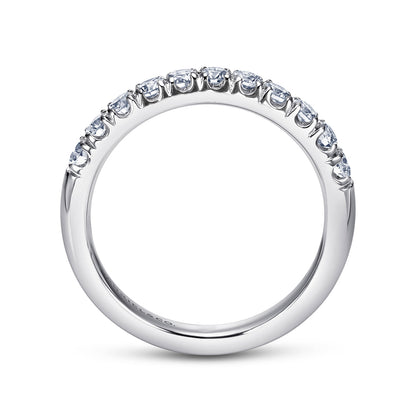 Platinum 11 Stone French Pave Diamond Wedding Band — Gabriel & Co. AN6072PT4JJ