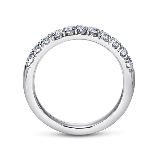 Platinum 11 Stone French Pave Diamond Wedding Band — Gabriel & Co. AN6072PT4JJ