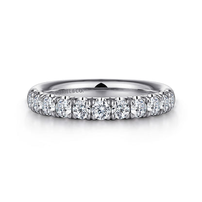 Platinum 11 Stone French Pave Diamond Wedding Band — Gabriel & Co. AN6073PT4JJ