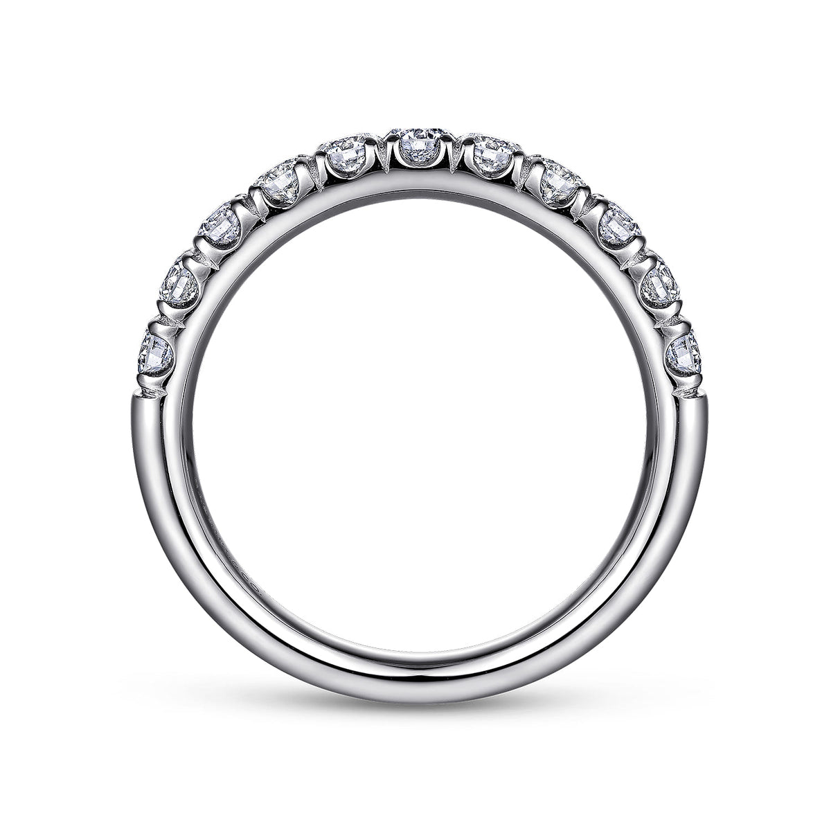 Platinum 11 Stone French Pave Diamond Wedding Band — Gabriel & Co. AN6073PT4JJ
