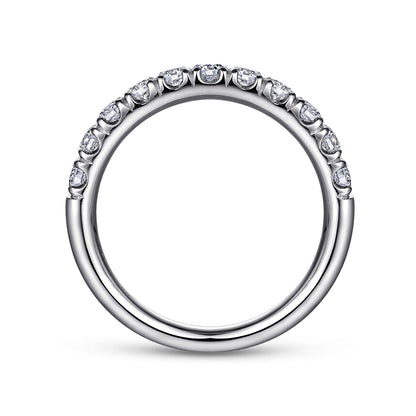 Platinum 11 Stone French Pave Diamond Wedding Band — Gabriel & Co. AN6073PT4JJ