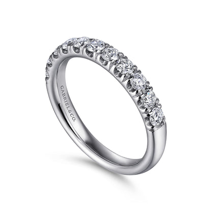Platinum 11 Stone French Pave Diamond Wedding Band — Gabriel & Co. AN6073PT4JJ