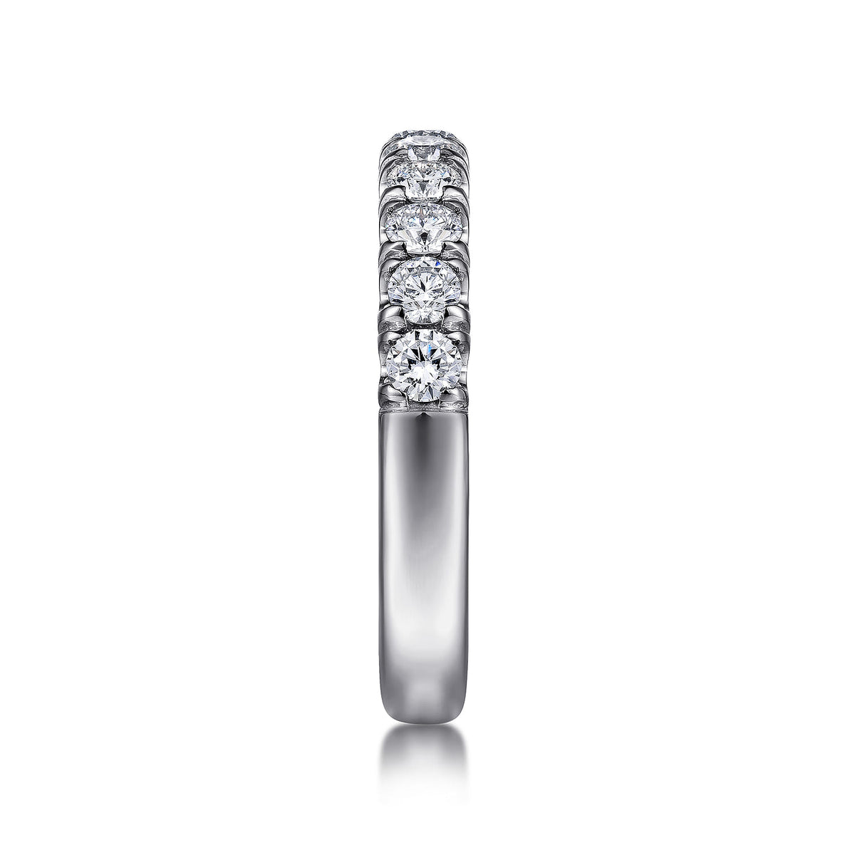 Platinum 11 Stone French Pave Diamond Wedding Band — Gabriel & Co. AN6073PT4JJ