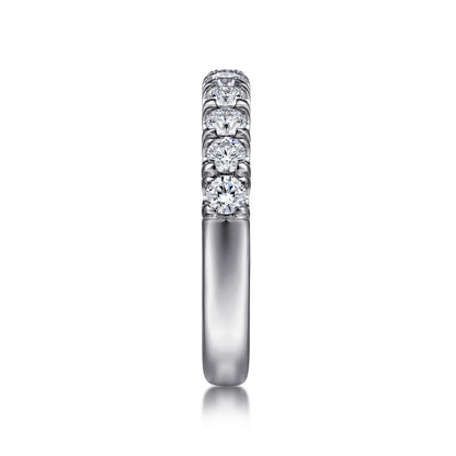Platinum 11 Stone French Pave Diamond Wedding Band — Gabriel & Co. AN6073PT4JJ