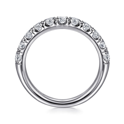 Platinum 11 Stone French Pave Diamond Wedding Band — Gabriel & Co. AN6074PT4JJ