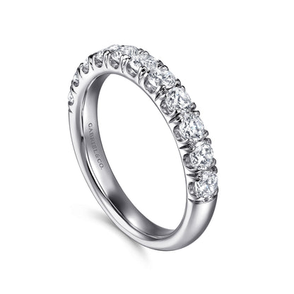 Platinum 11 Stone French Pave Diamond Wedding Band — Gabriel & Co. AN6074PT4JJ