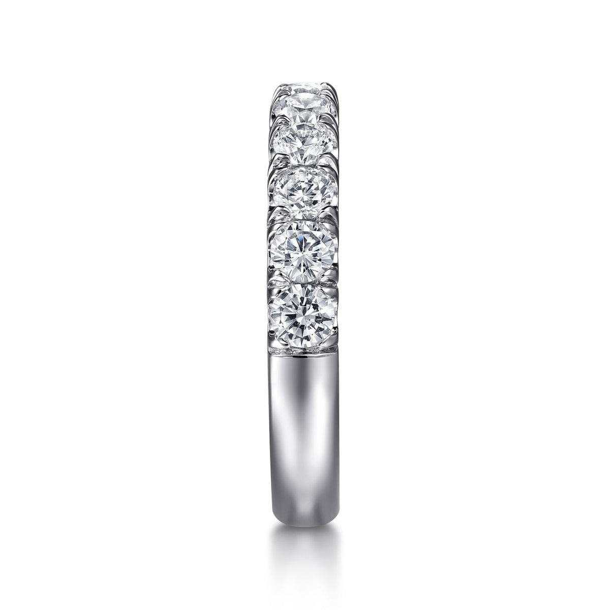 Platinum 11 Stone French Pave Diamond Wedding Band — Gabriel & Co. AN6074PT4JJ