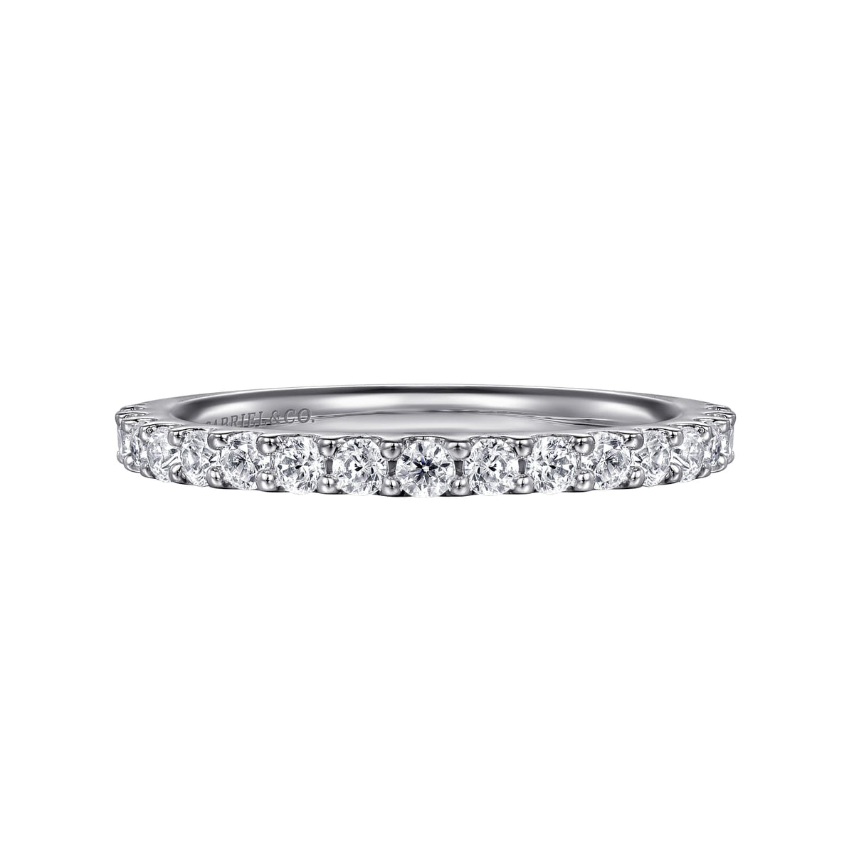 Platinum Shared Prong Diamond Wedding Band — Gabriel & Co. AN7574PT4JJ