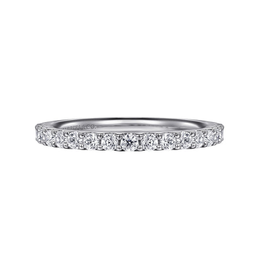 Platinum Shared Prong Diamond Wedding Band — Gabriel & Co. AN7574PT4JJ