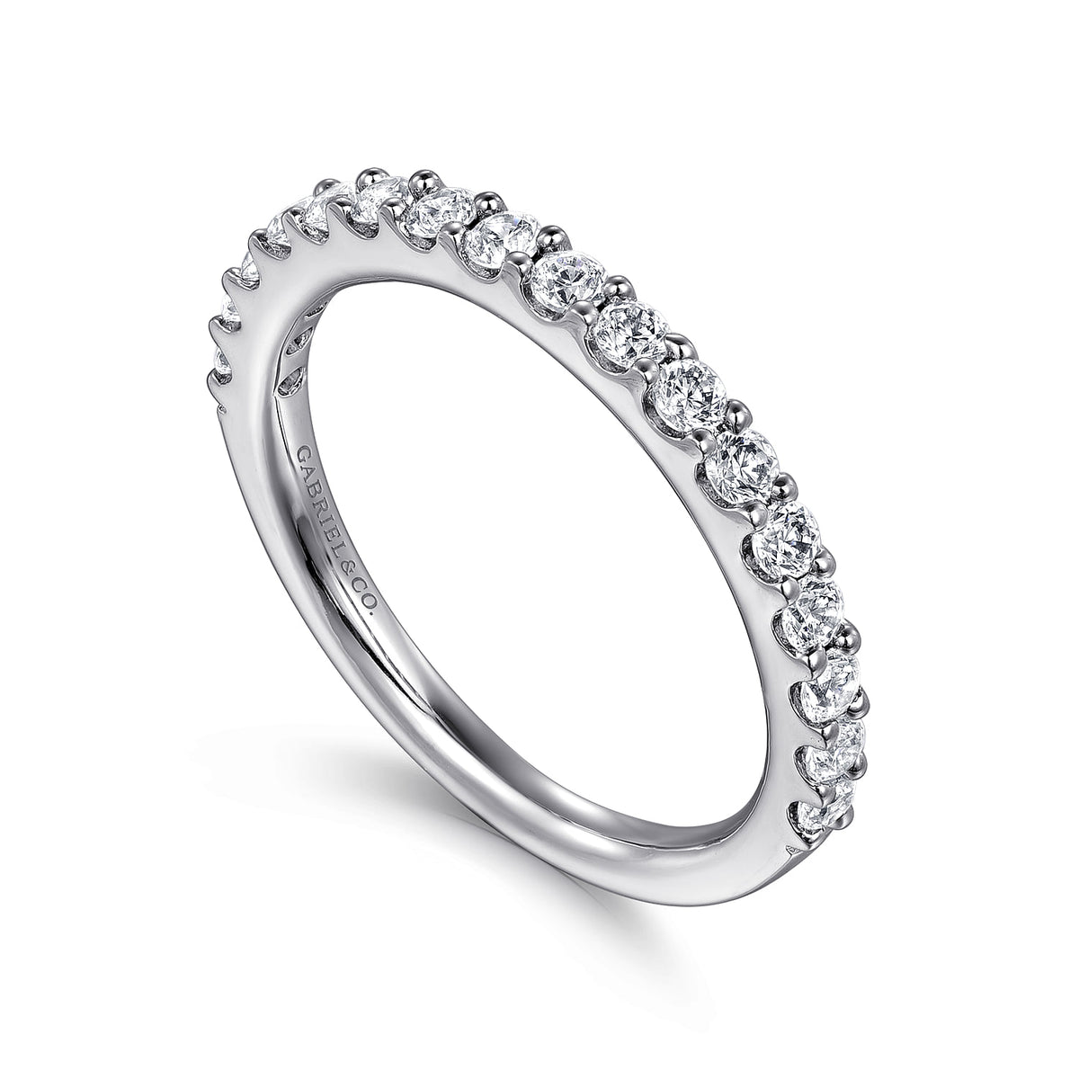 Platinum Shared Prong Diamond Wedding Band — Gabriel & Co. AN7574PT4JJ