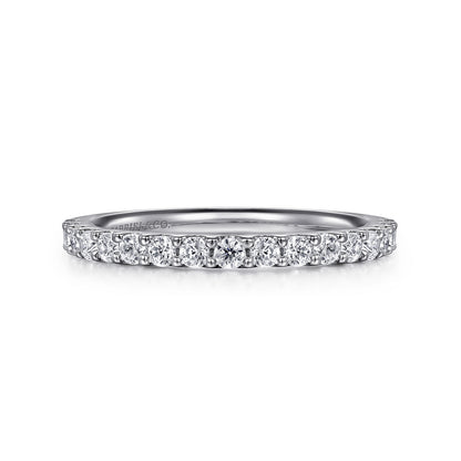 14K White Gold Shared Prong Diamond Wedding Band — Gabriel & Co. AN7574W44JJ