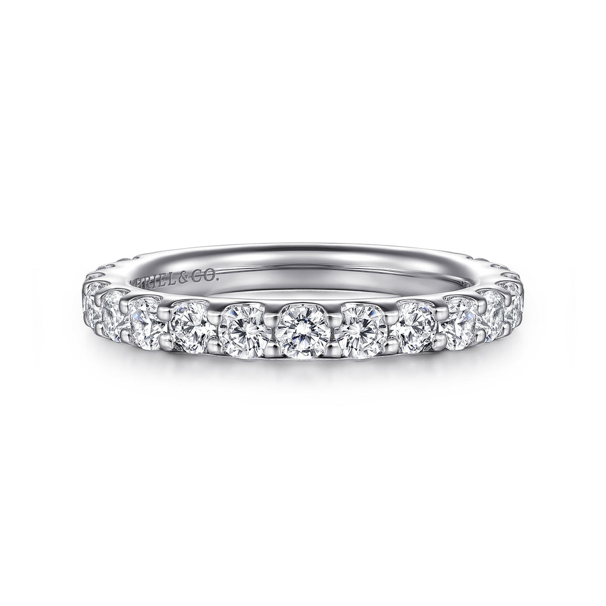 Platinum Shared Prong Diamond Wedding Band — Gabriel & Co. AN7576PT4JJ