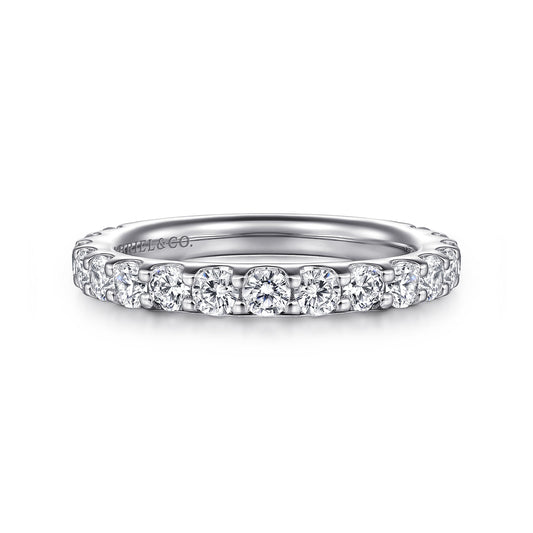Platinum Shared Prong Diamond Wedding Band — Gabriel & Co. AN7576PT4JJ