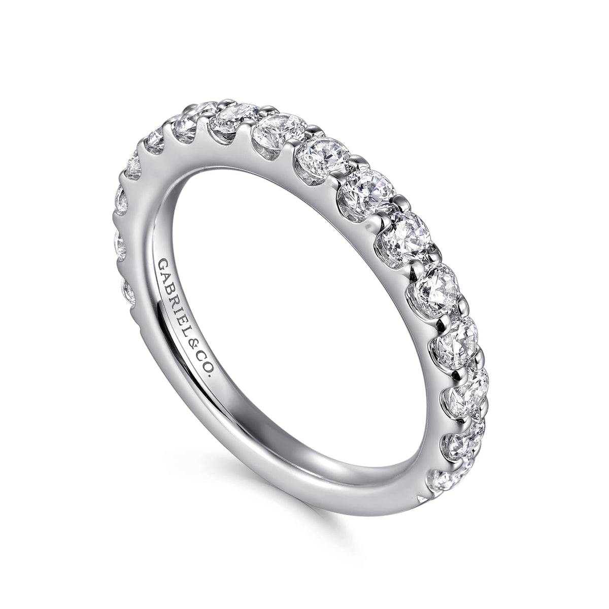 Platinum Shared Prong Diamond Wedding Band — Gabriel & Co. AN7576PT4JJ