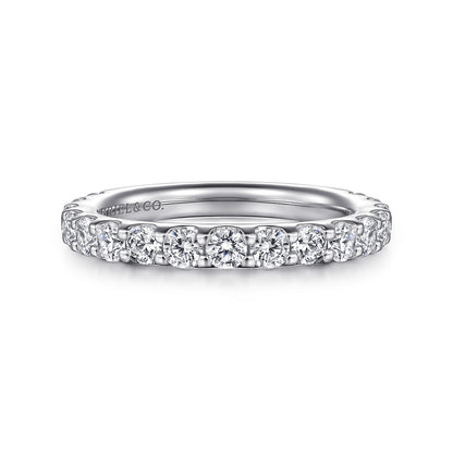 14K White Gold Shared Prong Diamond Wedding Band — Gabriel & Co. AN7576W44JJ