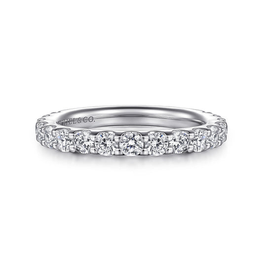14K White Gold Shared Prong Diamond Wedding Band — Gabriel & Co. AN7576W44JJ