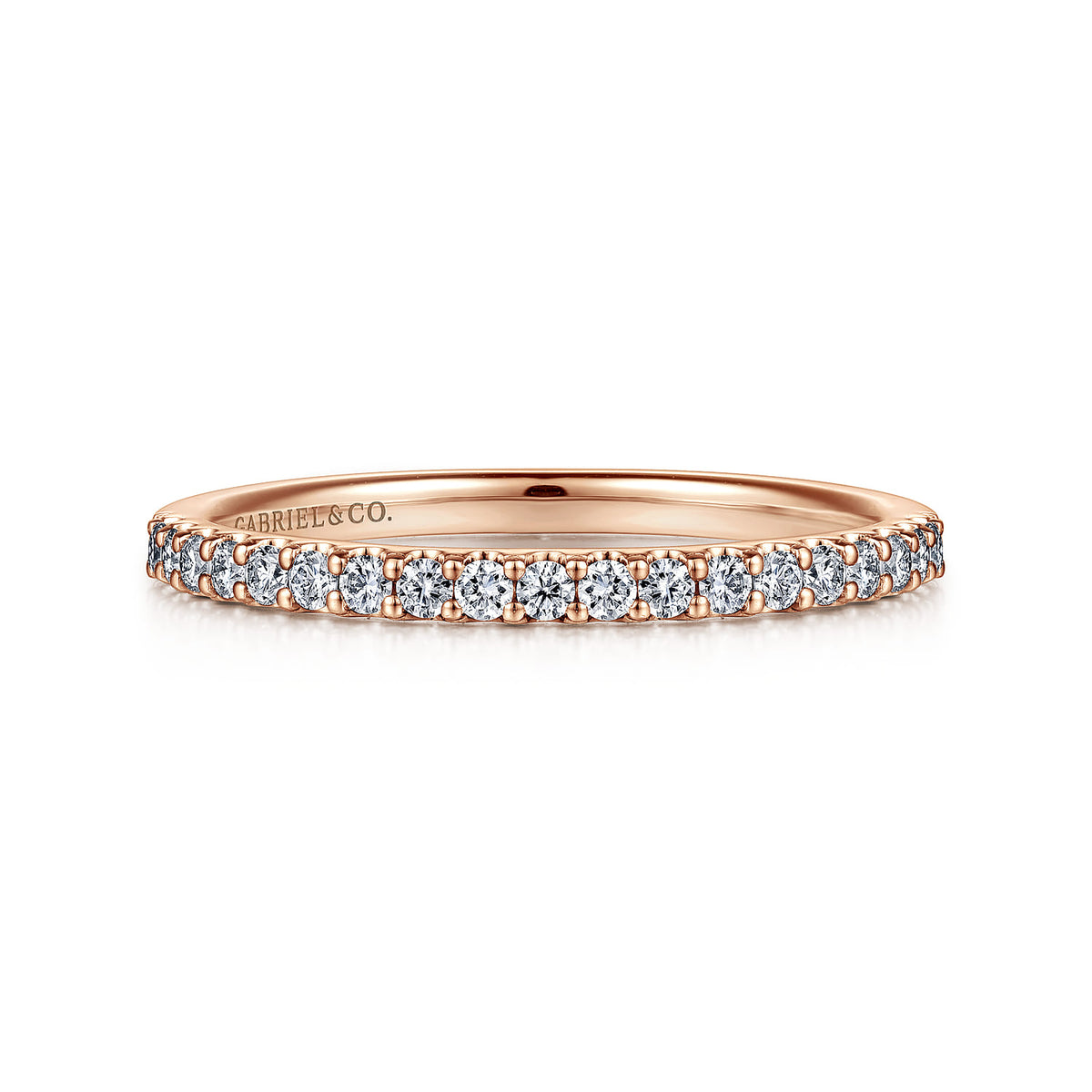 14K Rose Gold Diamond Wedding Band — Gabriel & Co. AN7577K44JJ