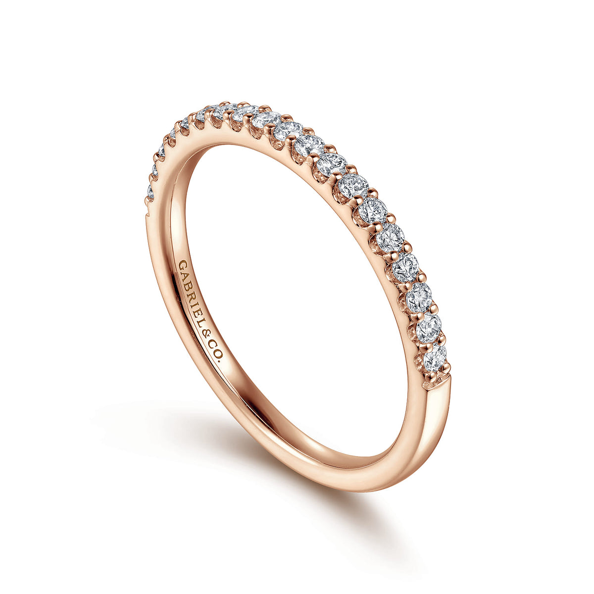 14K Rose Gold Diamond Wedding Band — Gabriel & Co. AN7577K44JJ