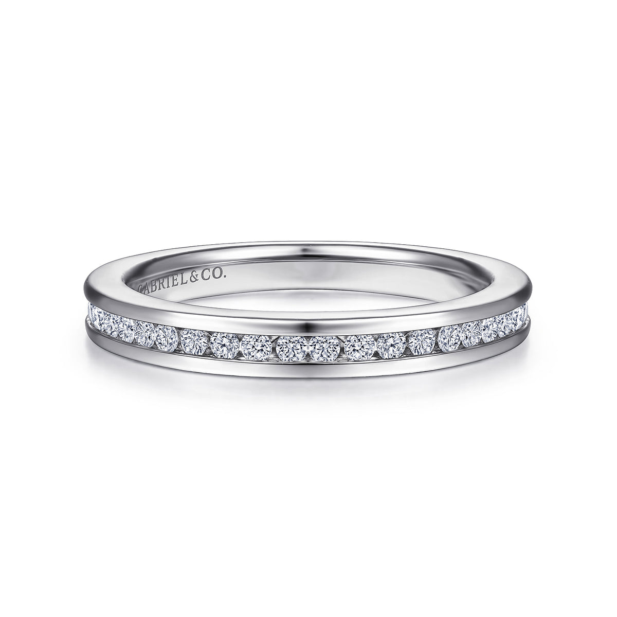 Platinum Channel Classic Diamond Ring Wedding Band — Gabriel & Co. AN7578PT4JJ