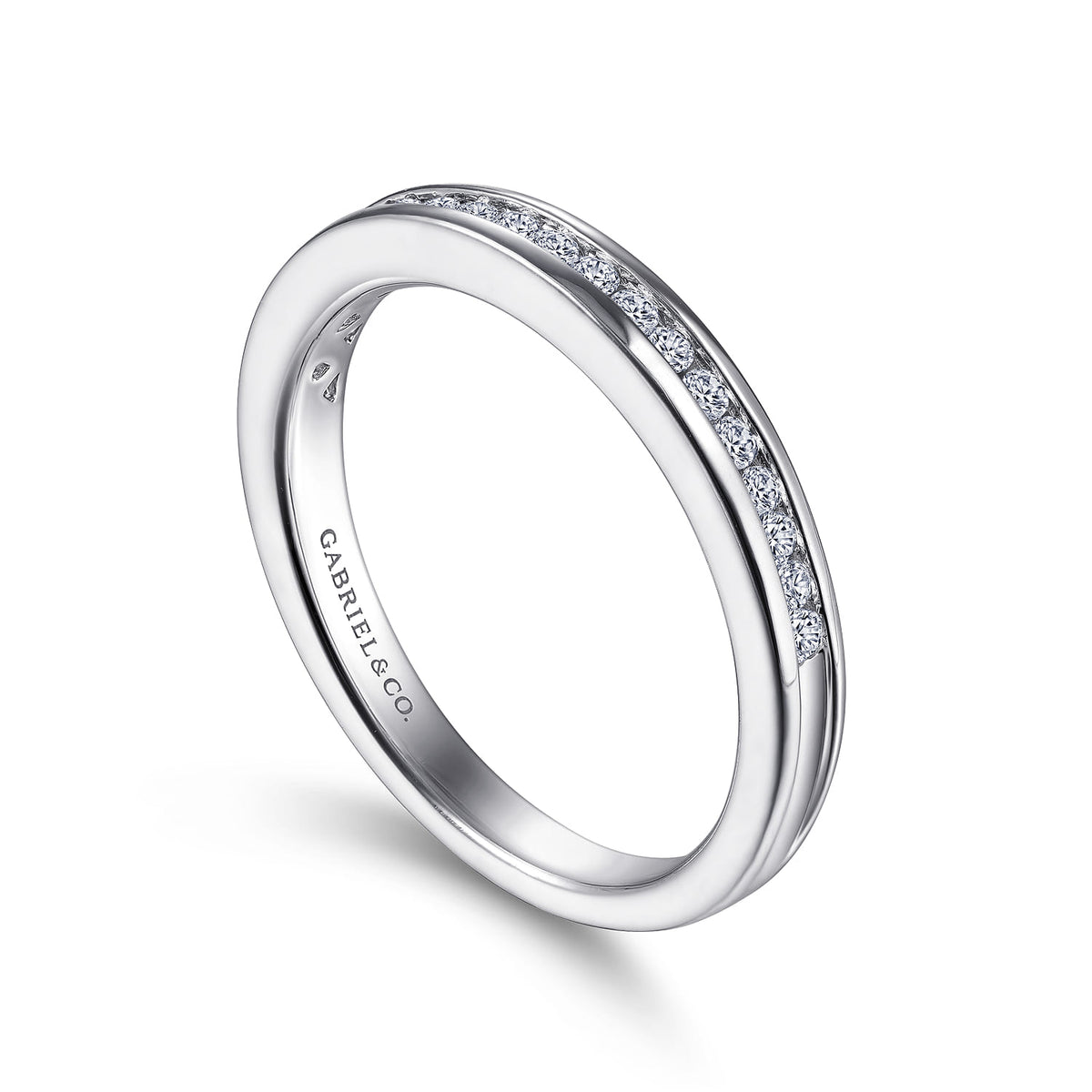 Platinum Channel Classic Diamond Ring Wedding Band — Gabriel & Co. AN7578PT4JJ