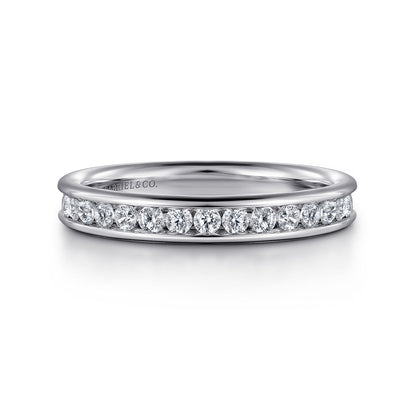 Platinum Channel Set Diamond Wedding Band — Gabriel & Co. AN7579PT4JJ