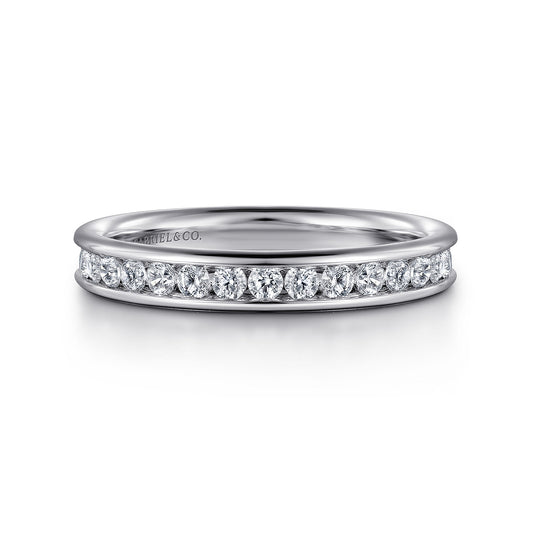 Platinum Channel Set Diamond Wedding Band — Gabriel & Co. AN7579PT4JJ