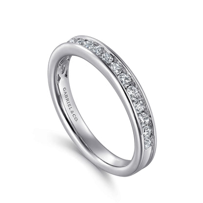 Platinum Channel Set Diamond Wedding Band — Gabriel & Co. AN7579PT4JJ