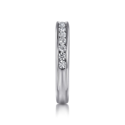Platinum Channel Set Diamond Wedding Band — Gabriel & Co. AN7579PT4JJ