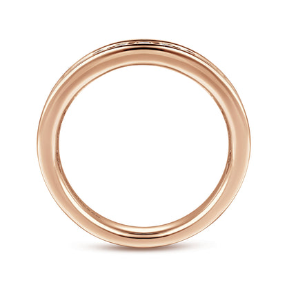 14K Rose Gold Channel Set Diamond Wedding Band — Gabriel & Co. AN7580K44JJ