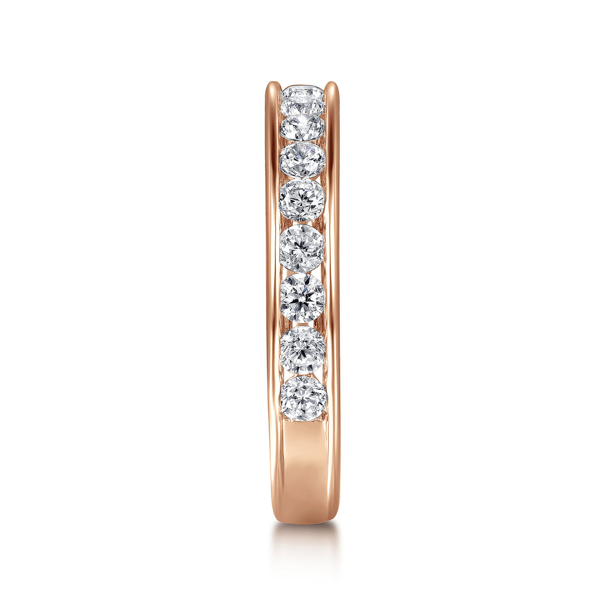 14K Rose Gold Channel Set Diamond Wedding Band — Gabriel & Co. AN7580K44JJ