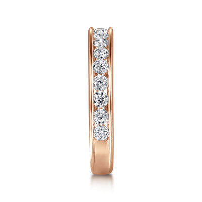 14K Rose Gold Channel Set Diamond Wedding Band — Gabriel & Co. AN7580K44JJ
