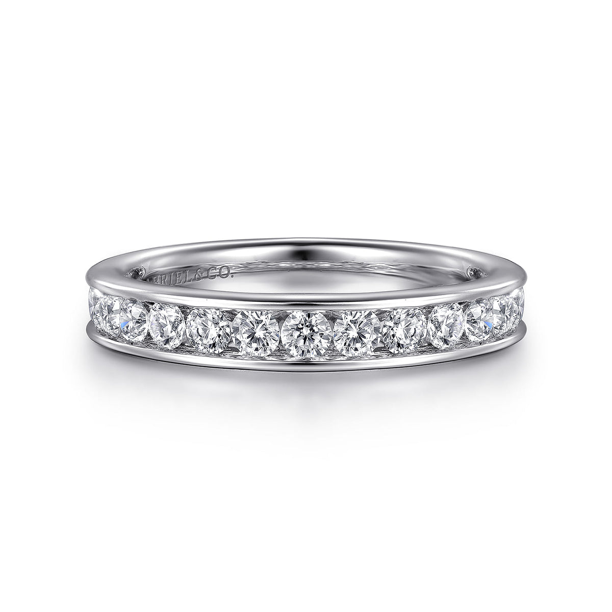 14K White Gold Channel Set Diamond Wedding Band — Gabriel & Co. AN7580W44JJ