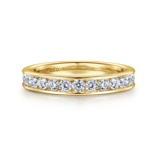 14K Yellow Gold Channel Set Diamond Wedding Band — Gabriel & Co. AN7580Y44JJ